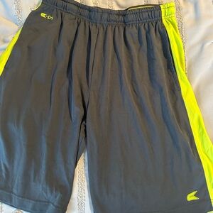 C-Dri Men's Athletic Shorts in Charcoal and Neon Yellow
